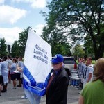 Fred Antczak takes up the CLAS Banner, ready to march